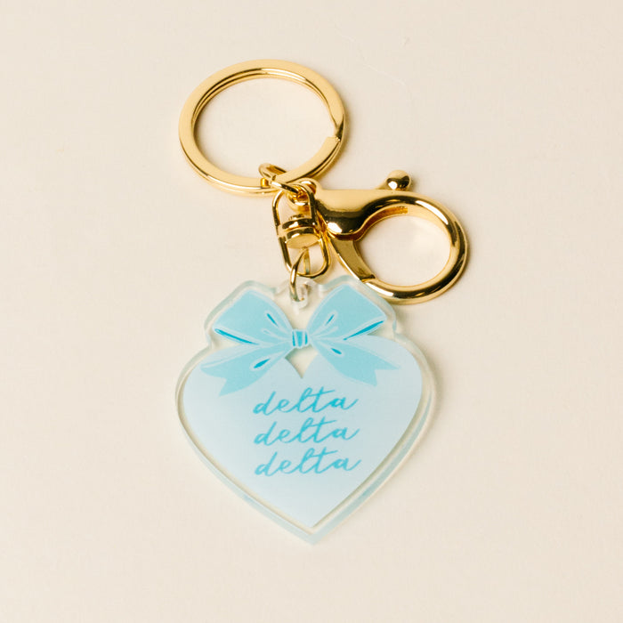 Delta Delta Delta Sweetheart Bow Acrylic Keychain