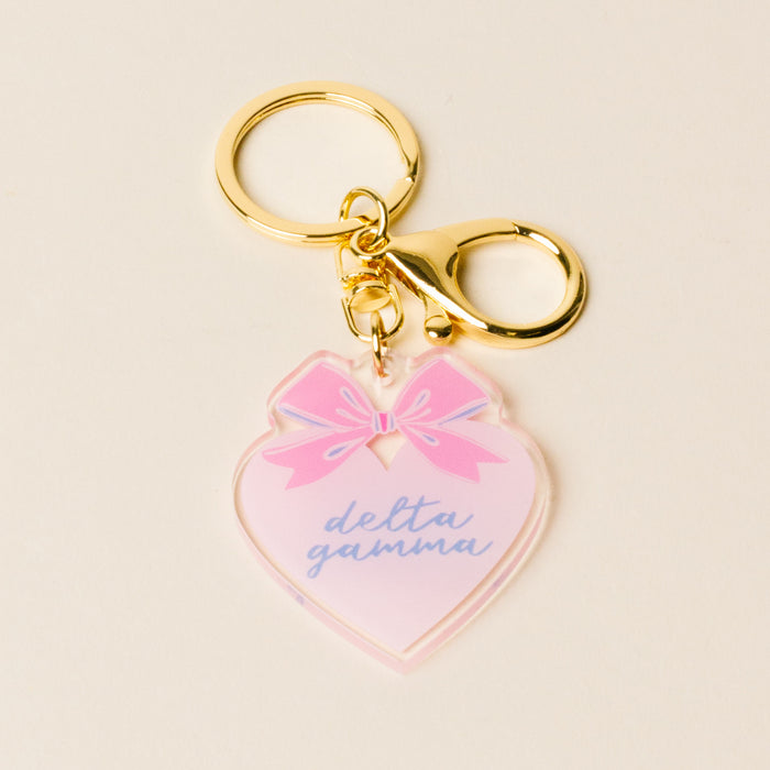 Delta Gamma Sweetheart Bow Acrylic Keychain
