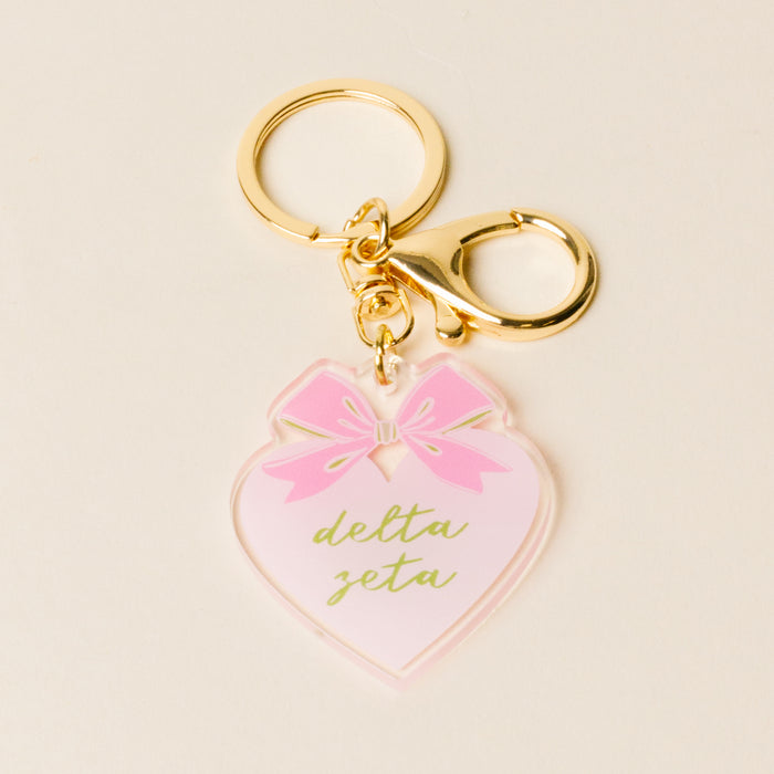 Delta Zeta Sweetheart Bow Acrylic Keychain
