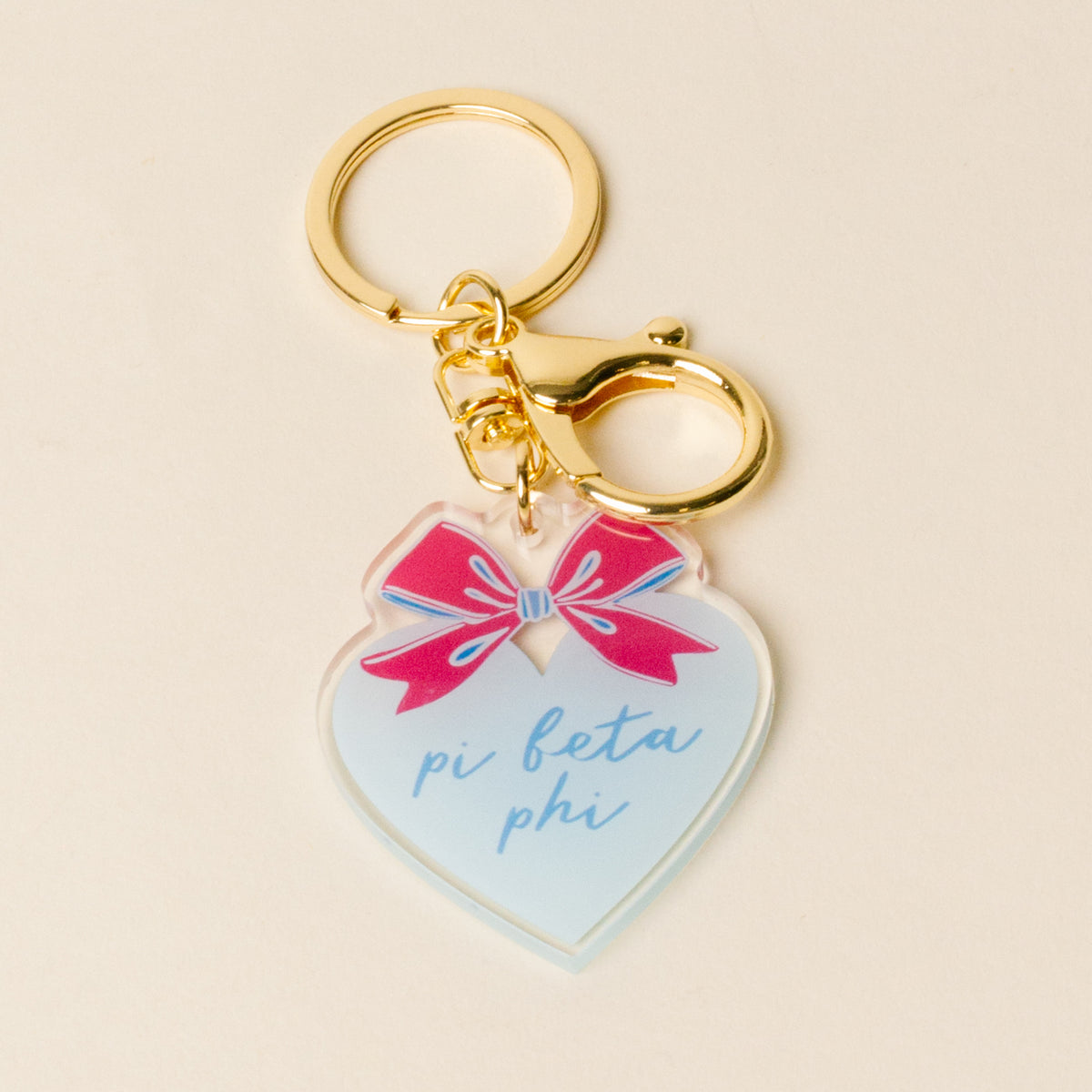 Pi Beta Phi Sweetheart Bow Acrylic Keychain