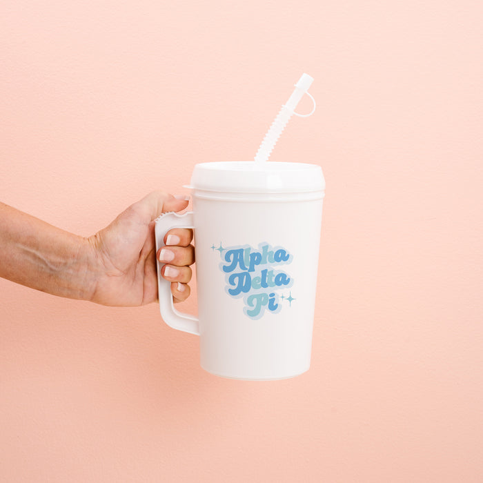 Alpha Delta Pi Retro Sparkle Mega Mug 22oz