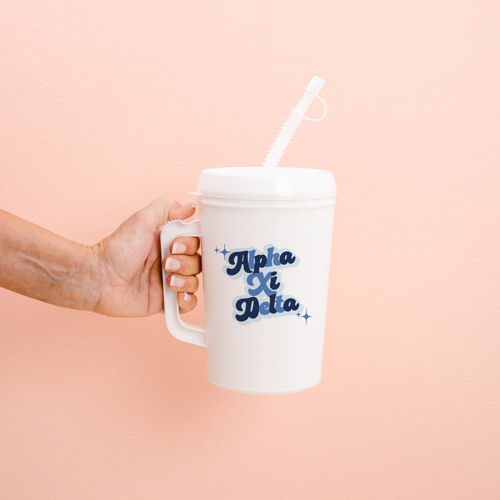 Alpha Xi Delta Retro Sparkle Mega Mug 22oz