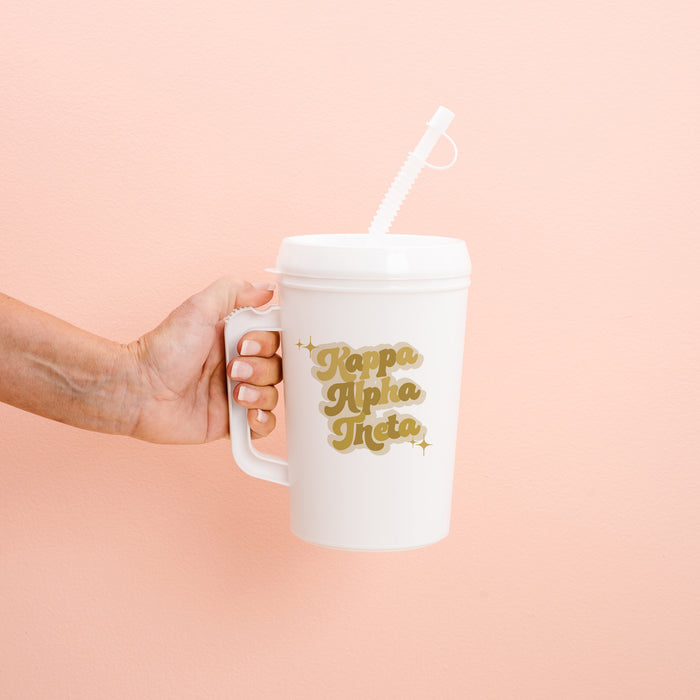 Kappa Alpha Theta Retro Sparkle Mega Mug 22oz