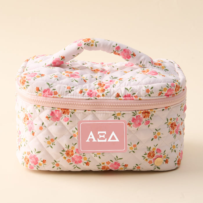 Alpha Xi Delta Glam & Go Quilted Cosmetic Bag