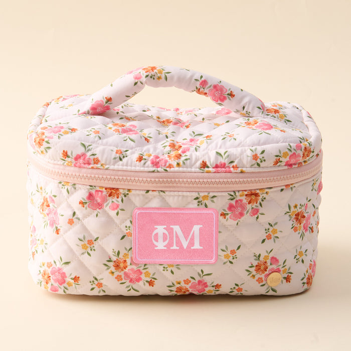 Phi Mu Glam & Go Quilted Cosmetic Bag