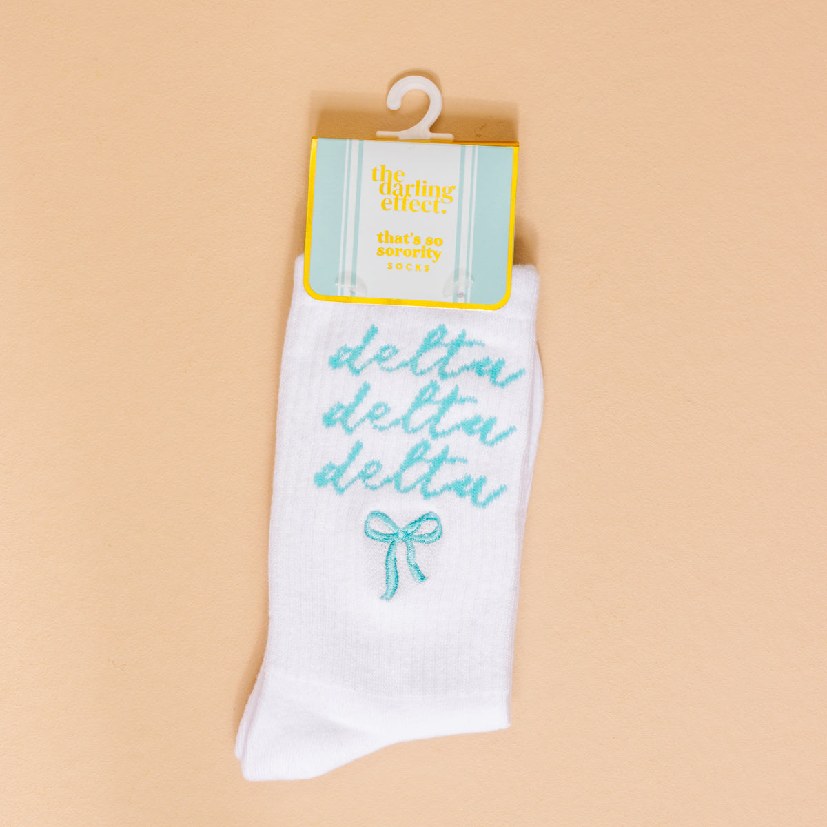 Delta Delta Delta Embroidered Crew Socks