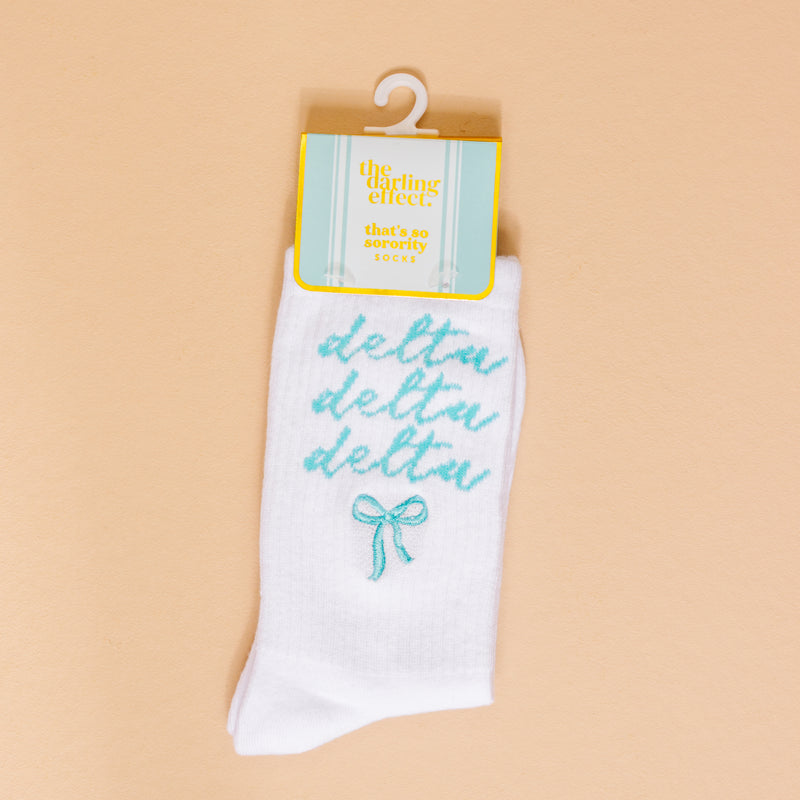 Delta Delta Delta Embroidered Crew Socks