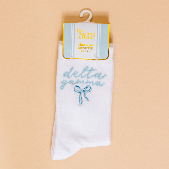 Delta Gamma Embroidered Crew Socks