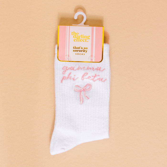 Gamma Phi Beta Embroidered Crew Socks