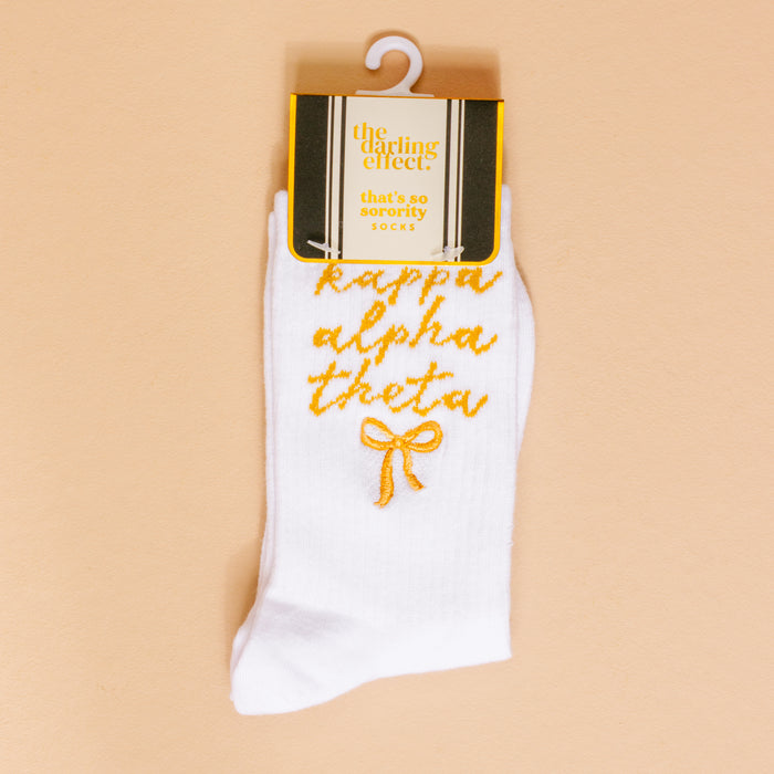 Kappa Alpha Theta Embroidered Crew Socks