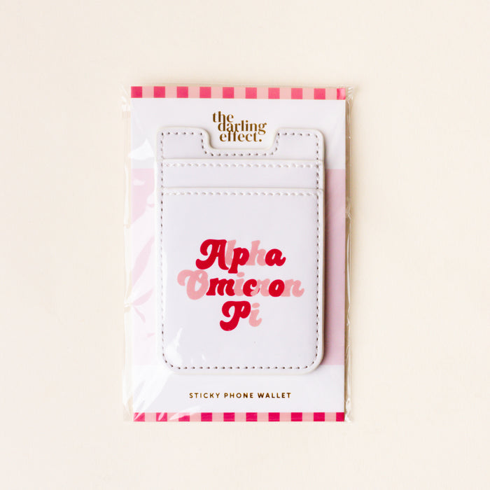 Alpha Omicron Pi Stick-On Phone Wallet