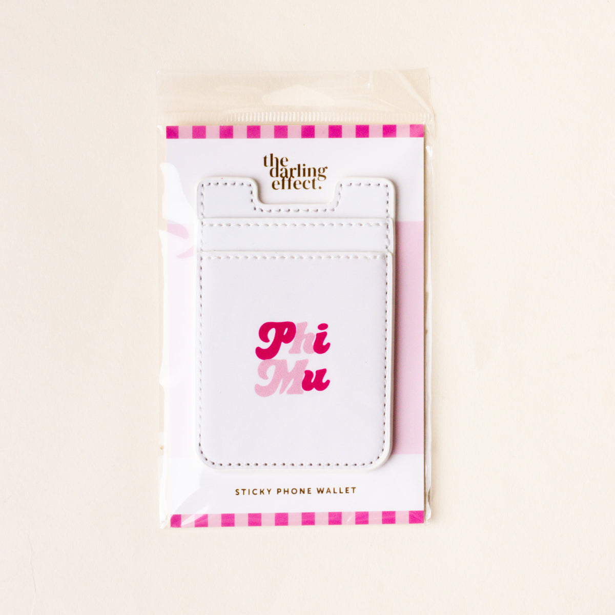 Phi Mu Stick-On Phone Wallet