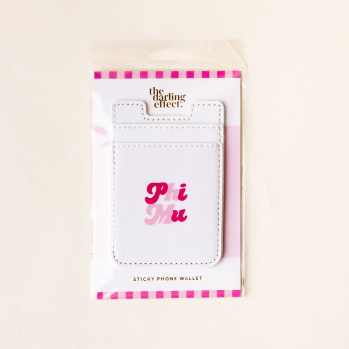 Phi Mu Stick-On Phone Wallet