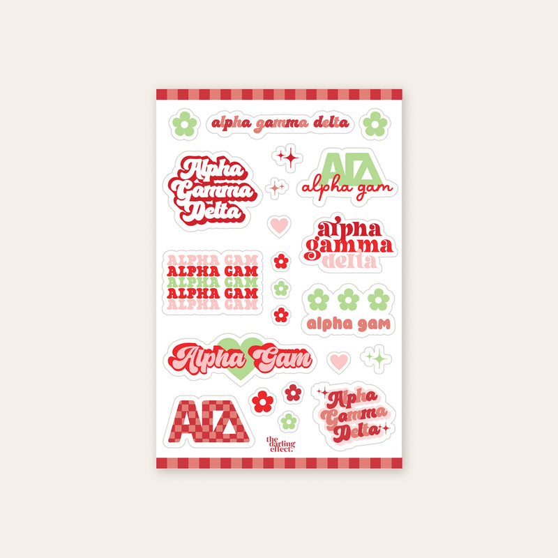 Alpha Gamma Delta Sticker Sheet