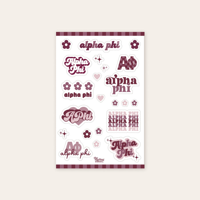 Alpha Phi Sticker Sheet