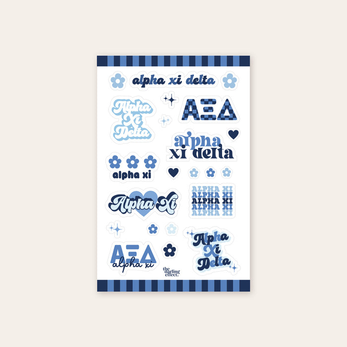 Alpha Xi Delta Sticker Sheet