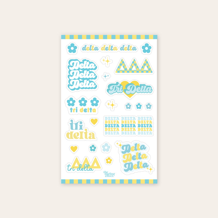 Delta Delta Delta Sticker Sheet