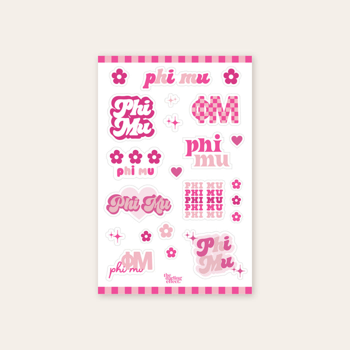 Phi Mu Sticker Sheet