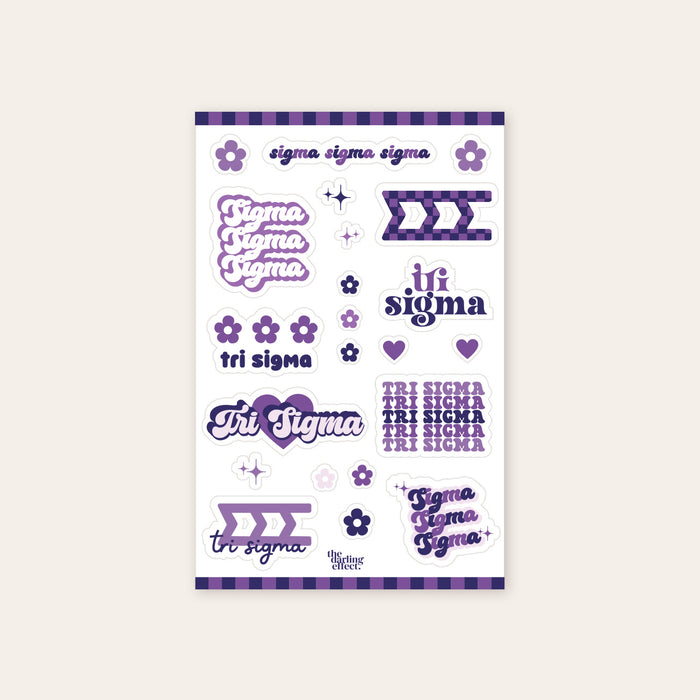 Sigma Sigma Sigma Sticker Sheet