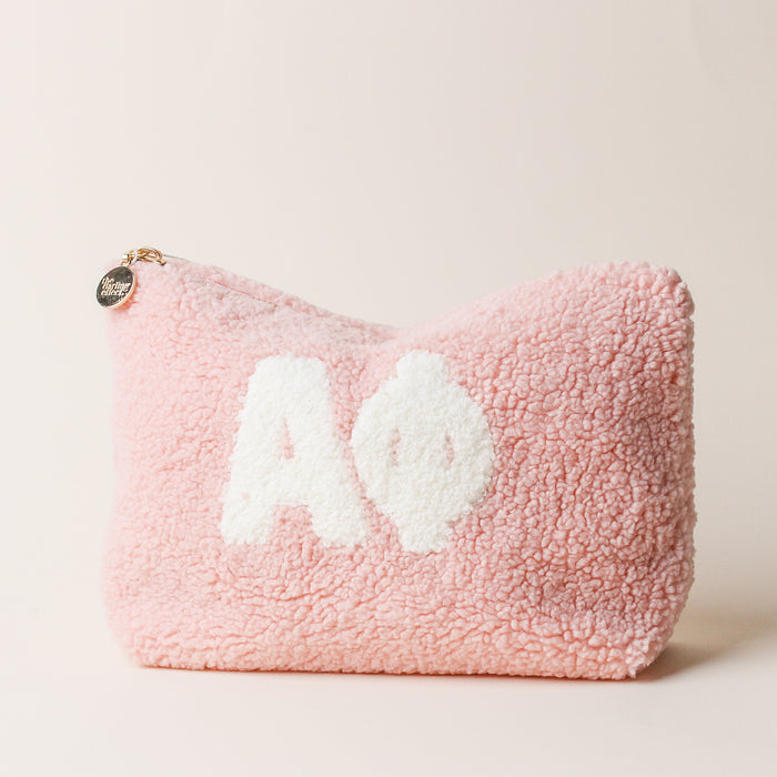 Alpha Phi Teddy Letter Pouch Blush