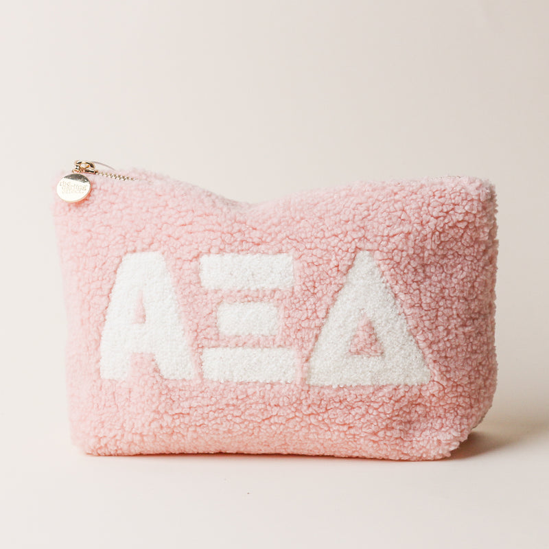 Alpha Xi Delta Blush Teddy Letter Pouch