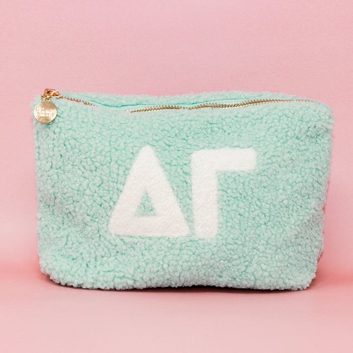 Delta Gamma Teddy Letter Pouch Aqua
