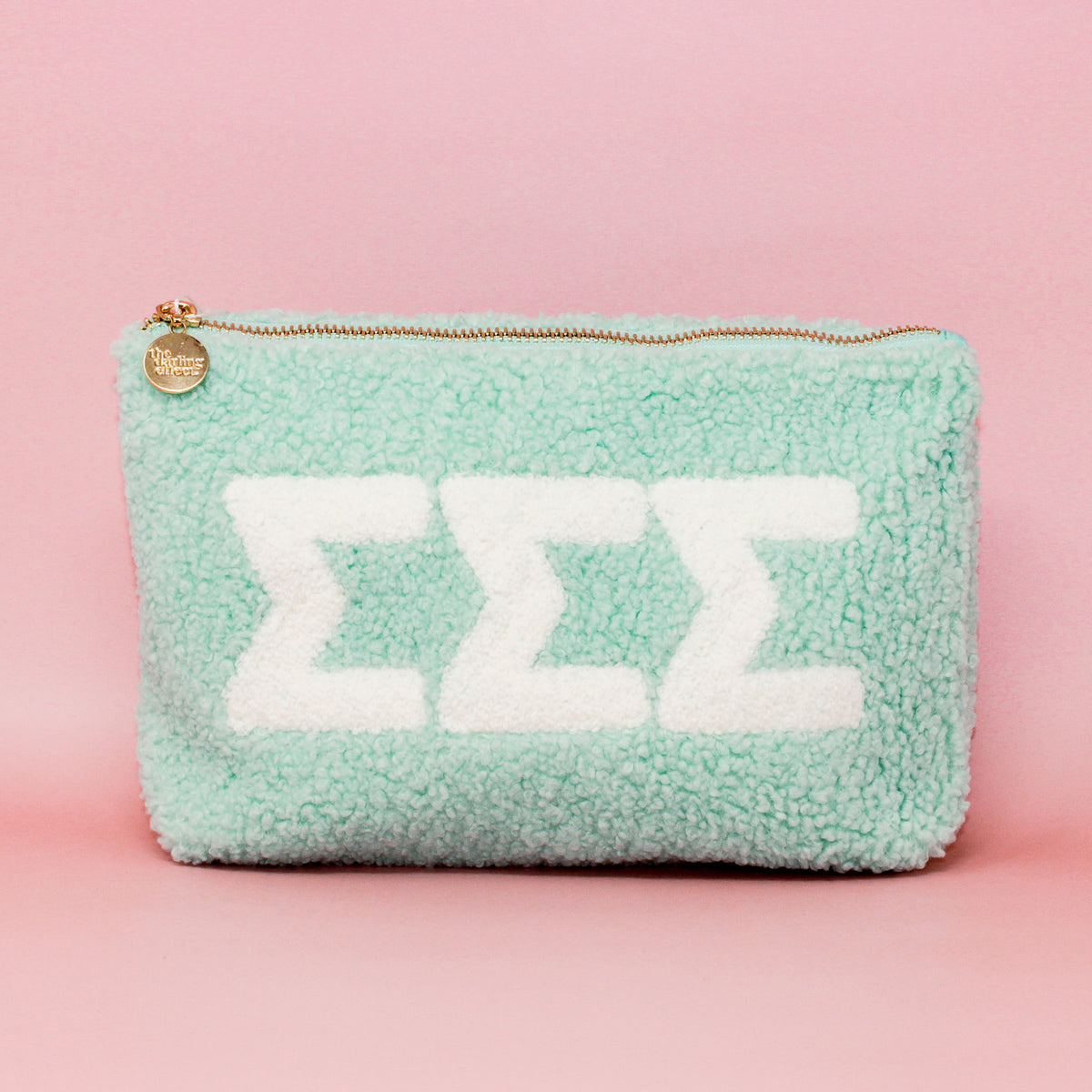 Sigma Sigma Sigma Aqua Teddy Letter Pouch