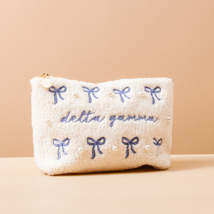 Delta Gamma Bows & Pearls Teddy Pouch