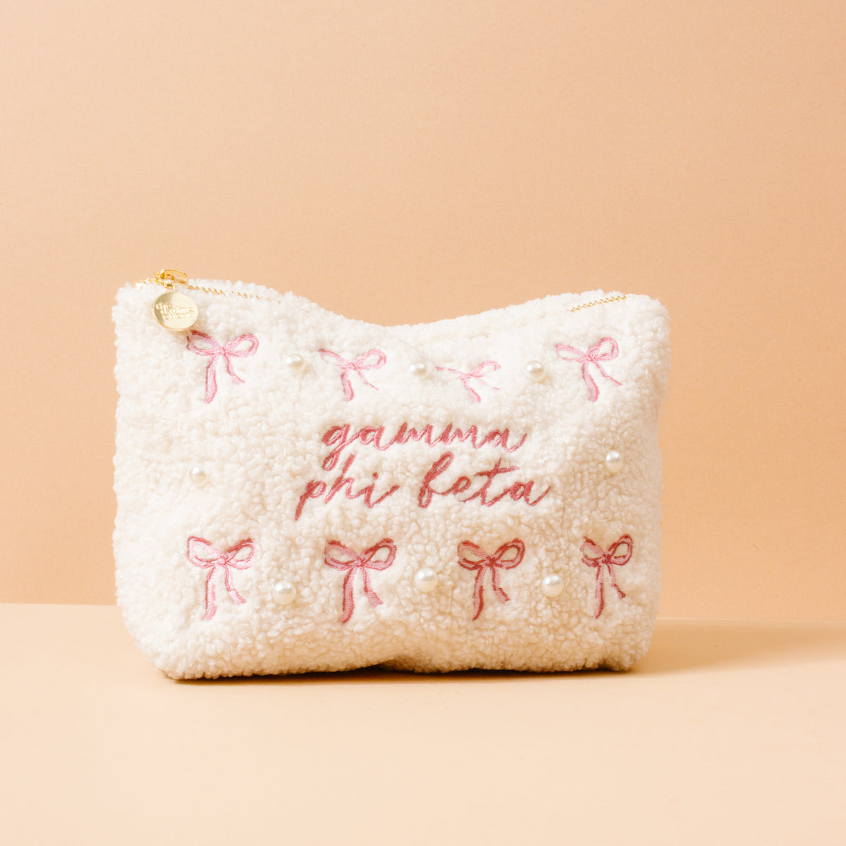 Gamma Phi Beta Bows & Pearls Teddy Pouch