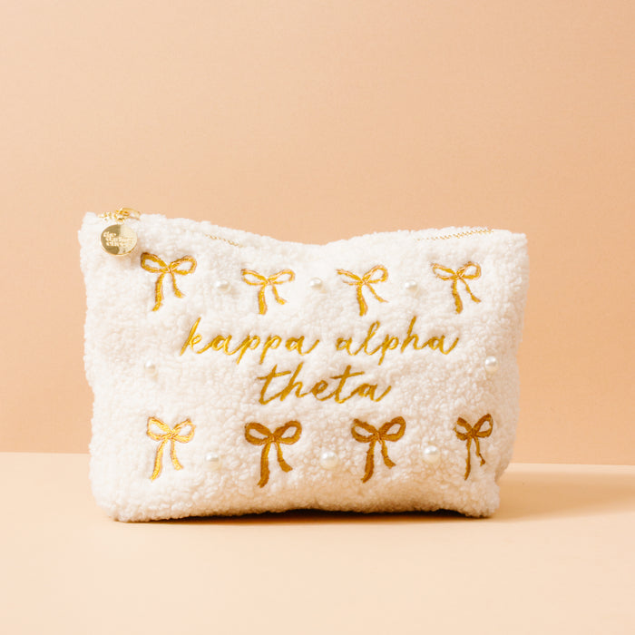 Kappa Alpha Theta Bows & Pearls Teddy Pouch