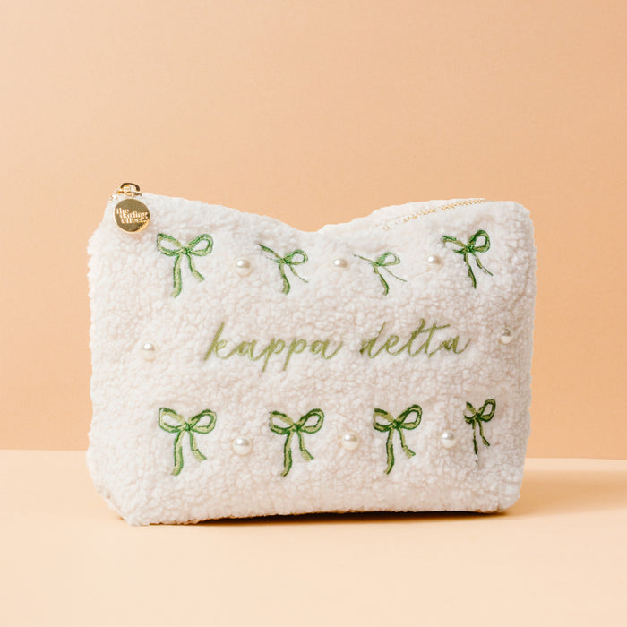 Kappa Delta Bows & Pearls Teddy Pouch