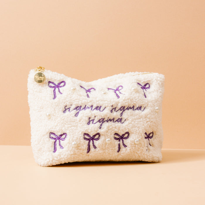 Sigma Sigma Sigma Bows & Pearls Teddy Pouch