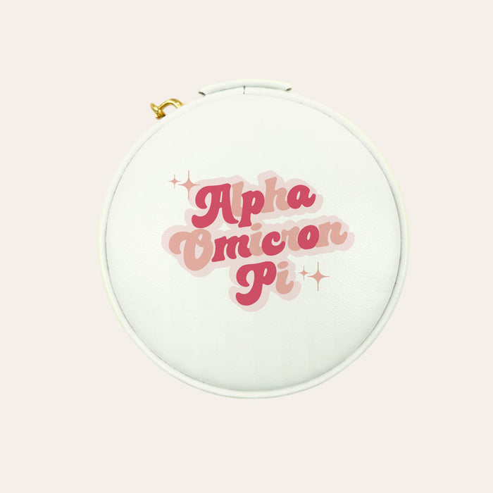 Alpha Omicron Pi Travel Jewelry Case