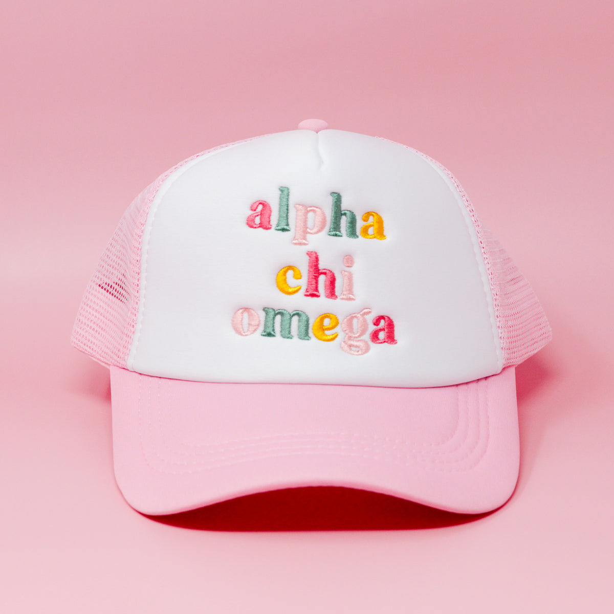 Alpha Chi Omega Pink Trucker Hat