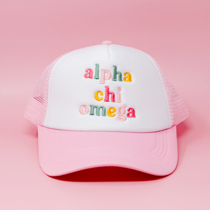 Alpha Chi Omega Pink Trucker Hat