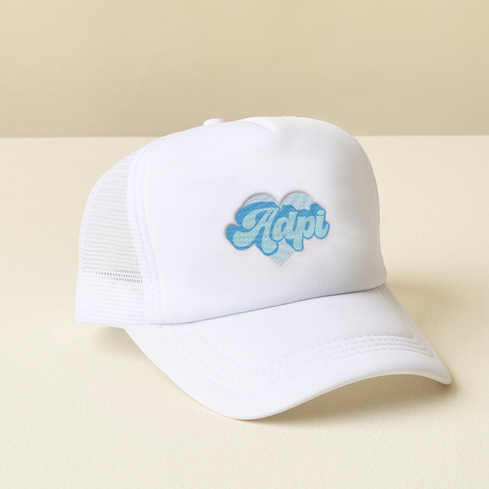 Alpha Delta Pi White Trucker Hat