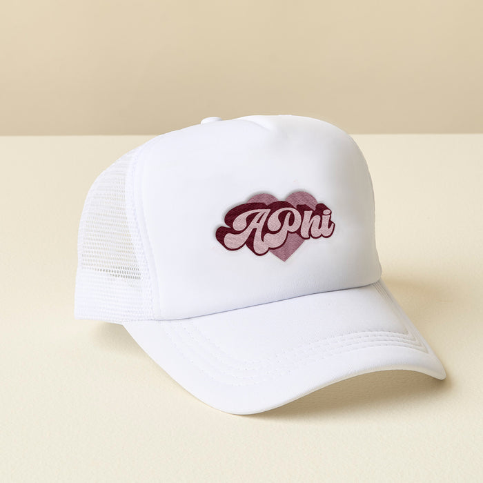 Alpha Phi White Trucker Hat