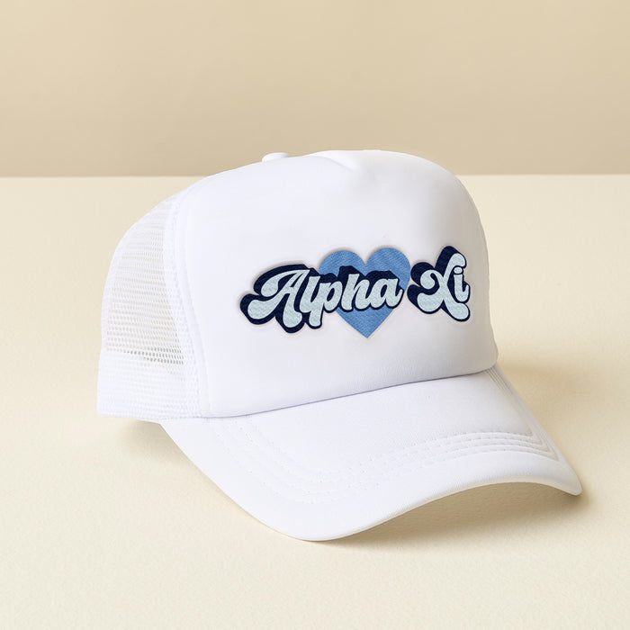 Alpha Xi Delta White Trucker Hat