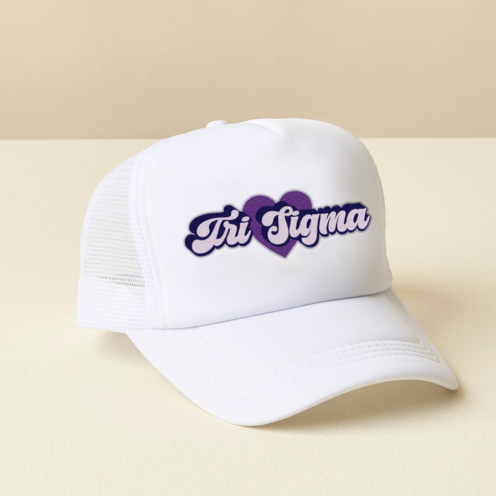 Sigma Sigma Sigma White Trucker Hat