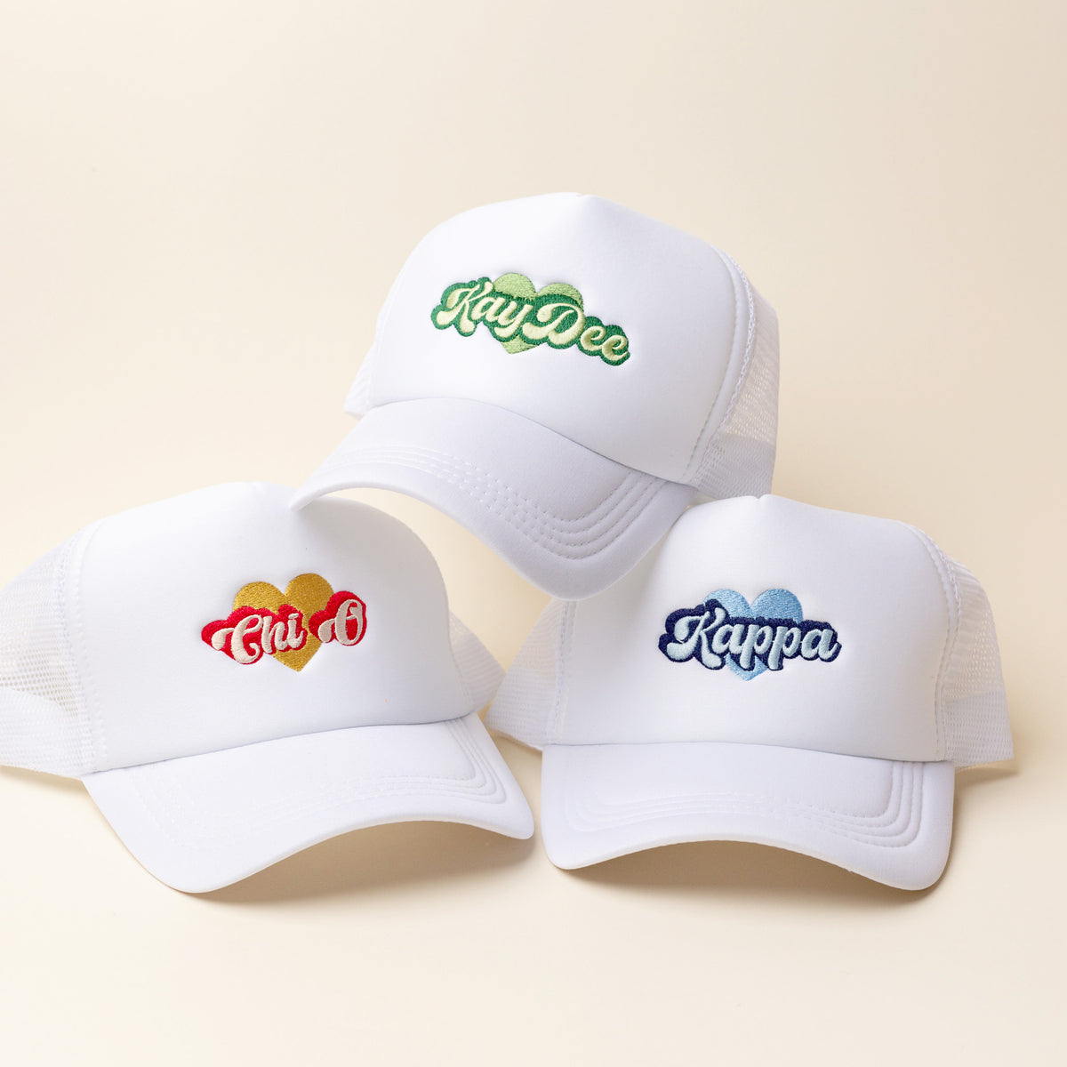 Alpha Gamma Delta White Trucker Hat
