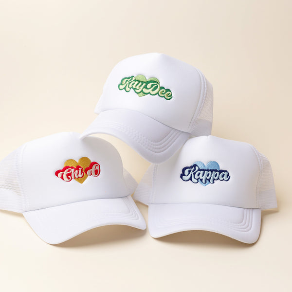 Alpha Delta Pi White Trucker Hat