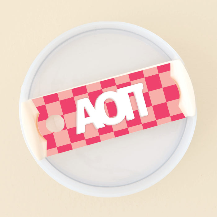 Alpha Omicron Pi Tumbler Lid Tag