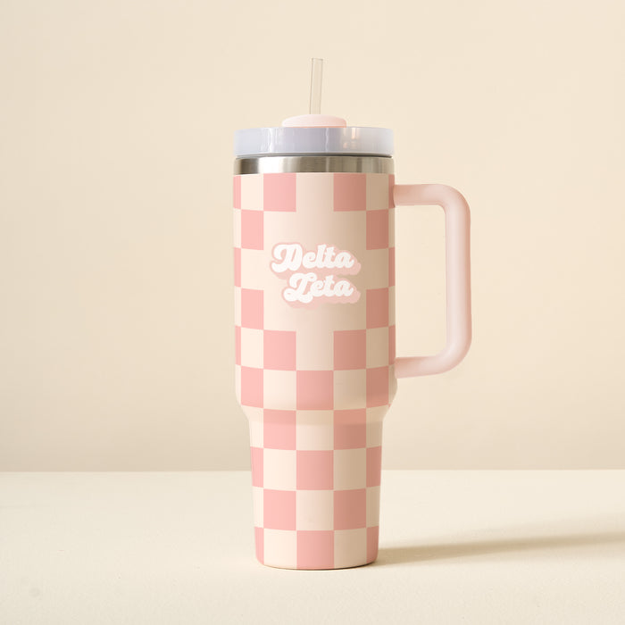Delta Zeta 40 oz Take Me Everywhere Check Tumbler