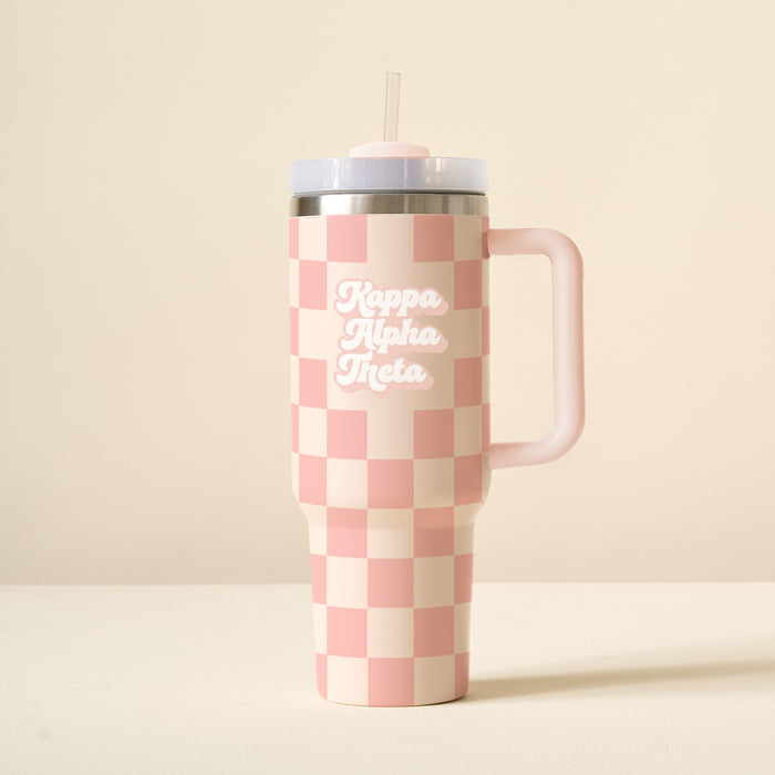 Kappa Alpha Theta 40 oz Take Me Everywhere Check Tumbler