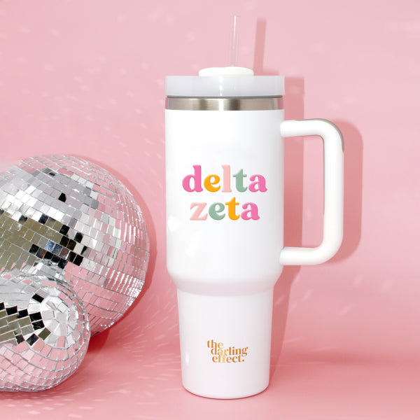 Delta Zeta 40 oz Take Me Everywhere White Tumbler