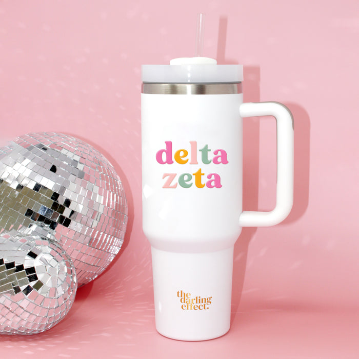 Delta Zeta 40 oz Take Me Everywhere White Tumbler