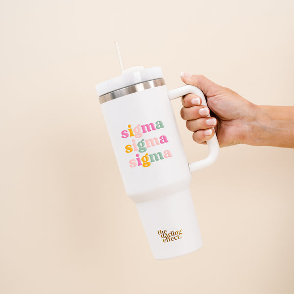 Sigma Sigma Sigma 40 oz Take Me Everywhere White Tumbler
