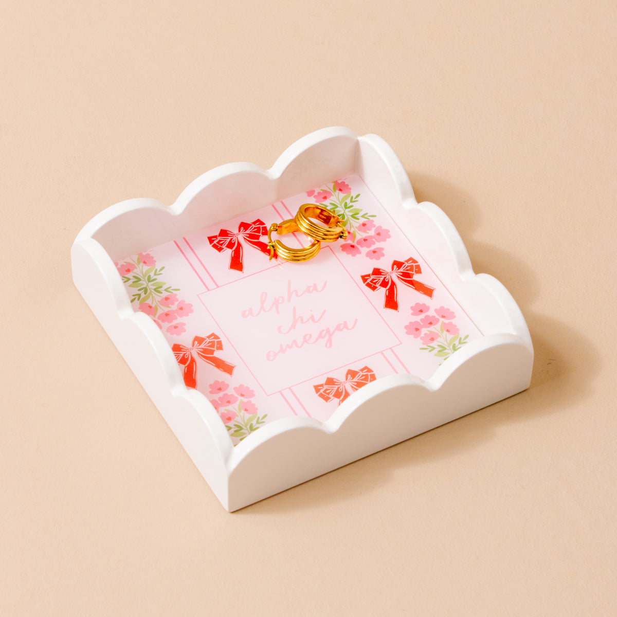 Alpha Chi Omega Scallop Trinket Tray
