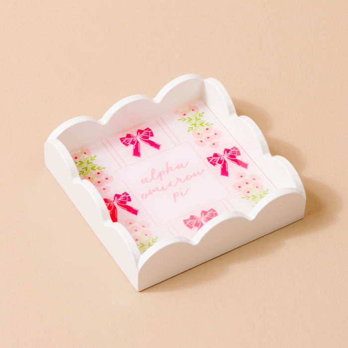 Alpha Omicron Pi Scallop Trinket Tray