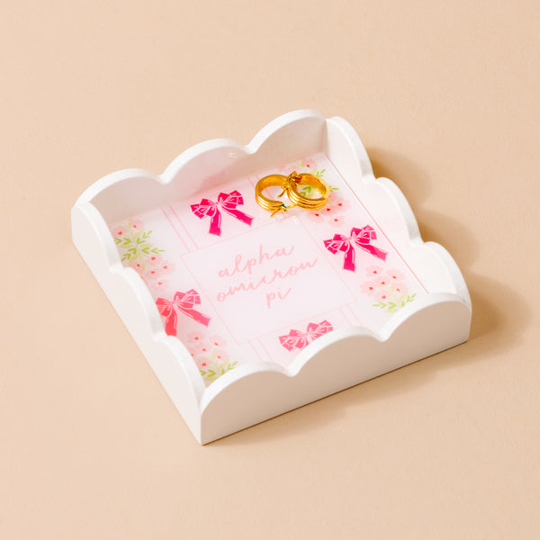 Alpha Omicron Pi Scallop Trinket Tray